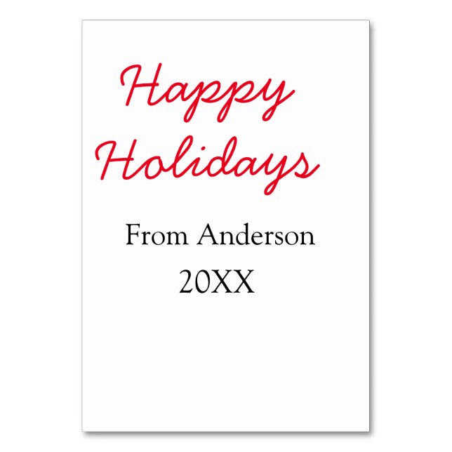 Numeração De Mesa Feriados felizes nome da família de amor negro ver (Frente)