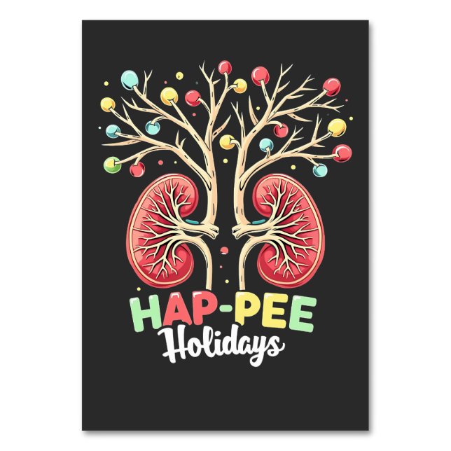 Numeração De Mesa Feriados Hap-Pee Diálise Sensibilização Dos Rins X (Frente)