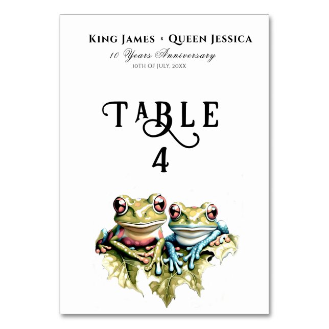 Numeração De Mesa Festa Casual do Jardim de Casal de 10 Anos de Casa (Frente)