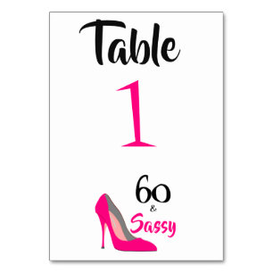 Numeração De Mesa Festa de 60 anos 60 e Sassy