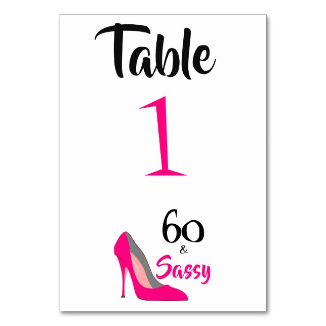 Numeração De Mesa Festa de 60 anos 60 e Sassy (Frente)