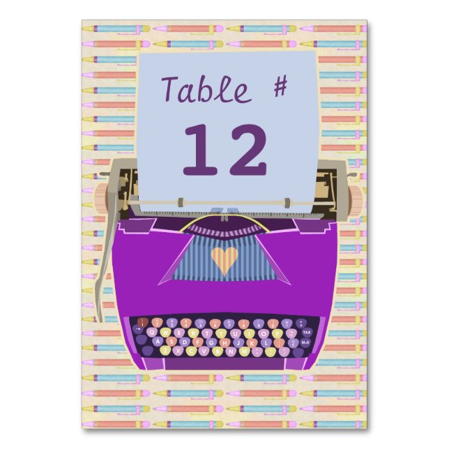 Numeração De Mesa Festa de Amor da Máquina de Máquina Roxa de Leitur (Frente)