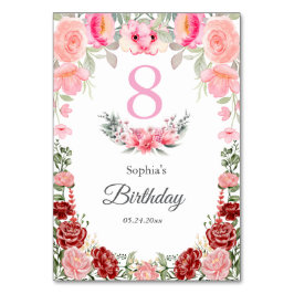 Numeração De Mesa Festa de aniversário Floral Elegante