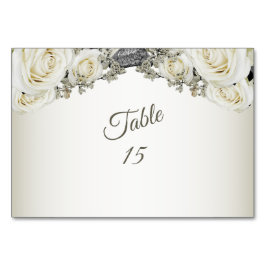 Numeração De Mesa Festa de Casamento Branco Flora Verde Beige Modern
