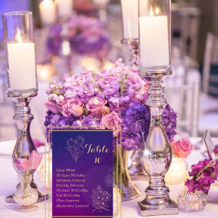 Numeração De Mesa Festa de casamento Magenta Roxo Vibrante
