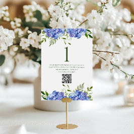 Numeração De Mesa Festa de Noivado com Hortênsias Azuis 