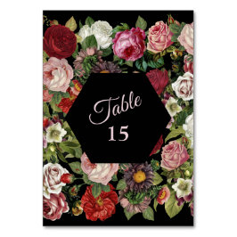 Numeração De Mesa Festa Floral Verde Roxo Vermelho Rústico Preto