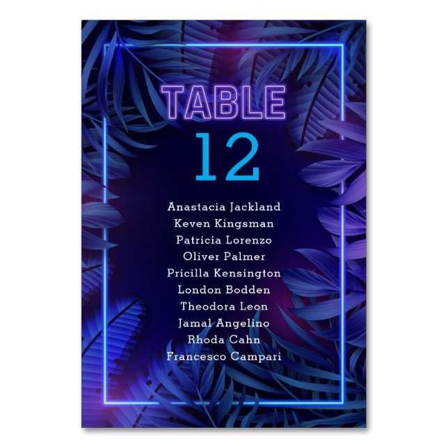 Numeração De Mesa Festa Neon Neon Glow de Diversão (Frente)