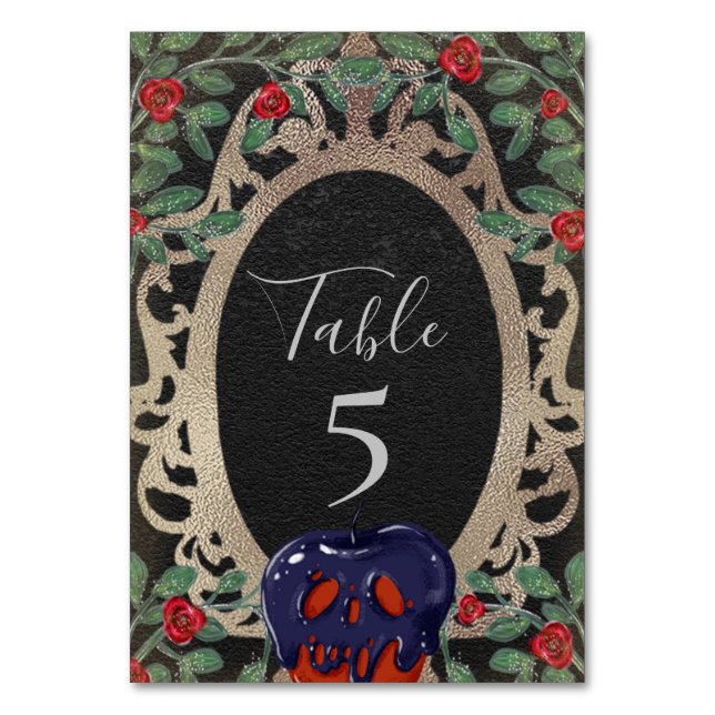 Numeração De Mesa Festa Temática Conto de Fadas Branca de Neve Gótic (Frente)