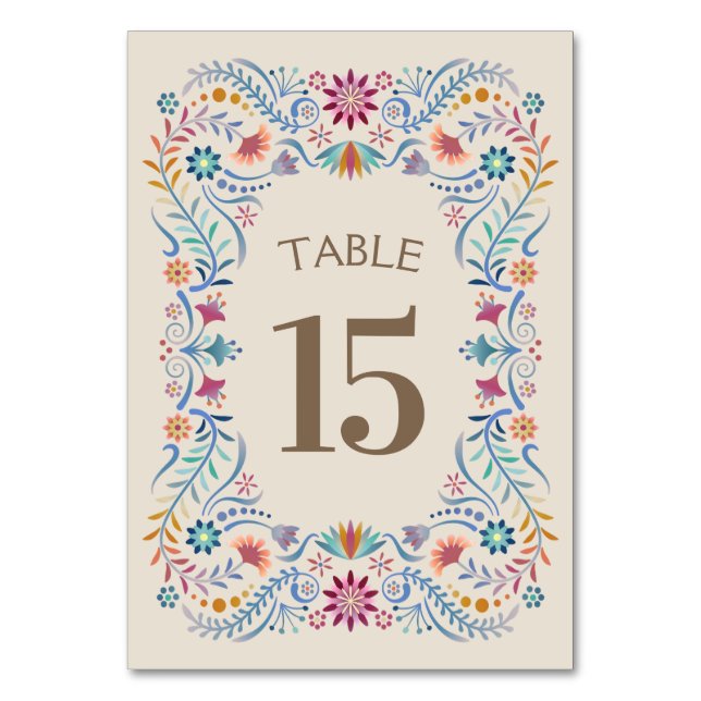 Numeração De Mesa Fiesta Boho Birthday Chá Wedding (Frente)