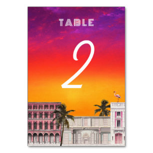 Numeração De Mesa Fila de Arco-Íris da Praia de Miami Casamento de P