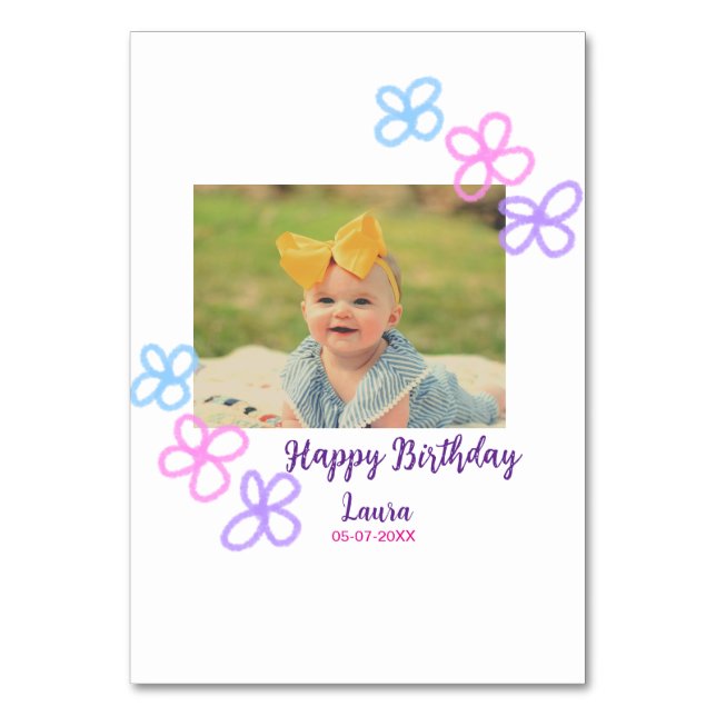 Numeração De Mesa Filhos bebês primeiro aniversario adicionar nome d (Frente)