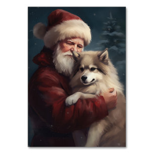 Numeração De Mesa Finnish Lapphund Papai Noel Natal Festivo