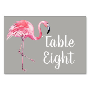 Numeração De Mesa Flamingo na Cinza