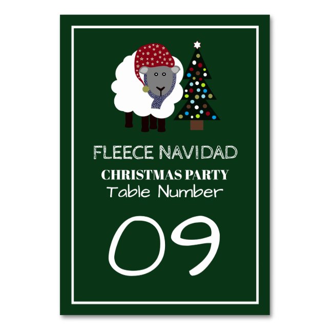 Numeração De Mesa Fleece Navidad, Estilo Espanhol Mesa de Natal Nº. (Frente)