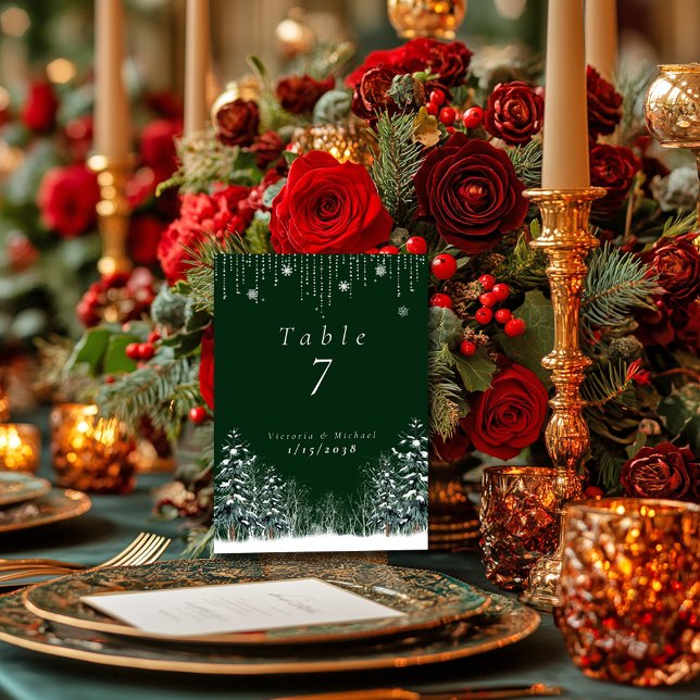 Numeração De Mesa Flocos de neve de pinheiro da Floresta Inverna (Criador carregado)