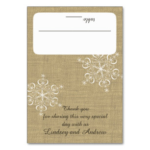 Numeração De Mesa Flocos de neve e assento de serapilheira