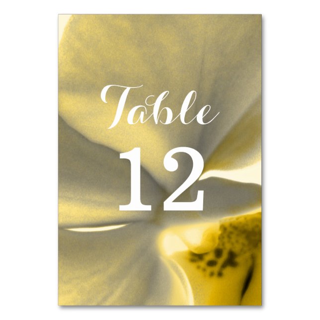 Numeração De Mesa Flor Artístico em Pedras Amarelas - Casamento (Frente)