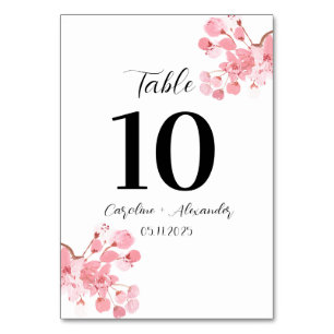 Numeração De Mesa Flor de cerejeira Casamento Moderno Oriental Sakur
