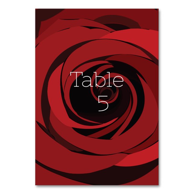 Numeração De Mesa Flor de Rosa Vermelha     (Frente)