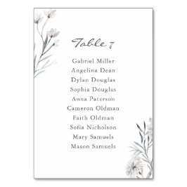 Numeração De Mesa Flor elegante desenhada à mão. Gráfico de assentos