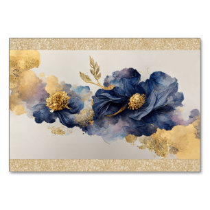 Numeração De Mesa Flor Elegante Dourada