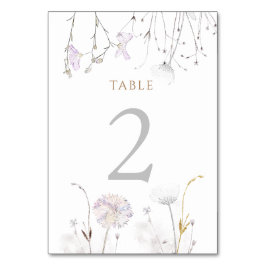 Numeração De Mesa flor silvestre de aquarelas Tabela Número 2