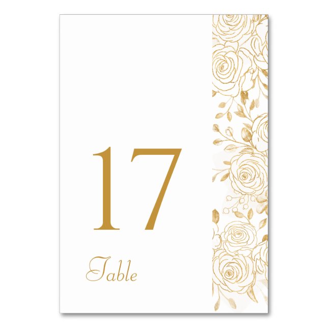 Numeração De Mesa FLORADAS Douradas (Frente)