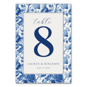 Numeração De Mesa Floral Azul Elegante