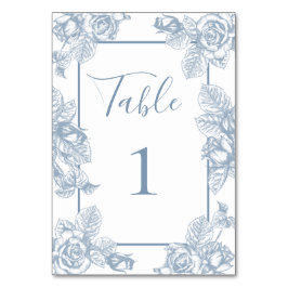 Numeração De Mesa Floral Azul Empoeirado