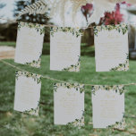 Numeração De Mesa Floral Branco Elegante | Casamento<br><div class="desc">Este sinal pode ser usado para organizar seus convidados em ordem alfabética ou por número de tabela. Adicione mais (ou menos) convidados clicando no botão "personalizar". A cor de fundo também pode ser personalizada. Adicione seu texto personalizado a este design usando as caixas "Editar este modelo design" no lado direito...</div>