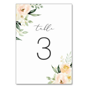 Numeração De Mesa Floral coram as hortaliças do pêssego modernas