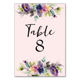 Numeração De Mesa Floral de Aquarela