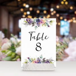 Numeração De Mesa Floral de Aquarela