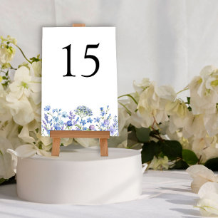 Numeração De Mesa Floral de Noiva de Flor Silvestre Periwinkle