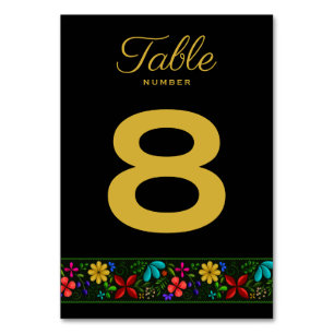Numeração De Mesa Floral Dourado latino-americano legante