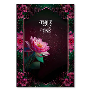 Numeração De Mesa Floral Lotus Wedding Suite Starry Night Romance