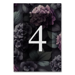 Numeração De Mesa Floral Moody Preto e Puro