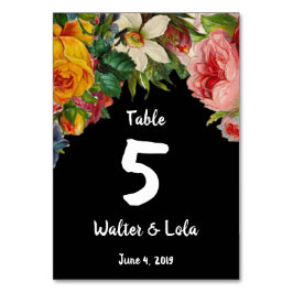 Numeração De Mesa Floral Noir