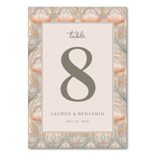 Numeração De Mesa Floral Pastel Elegante (Frente)