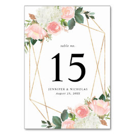 Numeração De Mesa Floral Primavera Blush | Casamento Personalizado