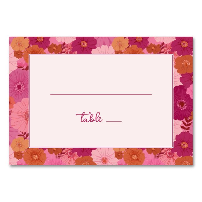 Numeração De Mesa Floral Rosa Alegre (Frente)