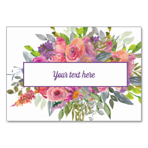 Numeração De Mesa Floral Roxo Rosa