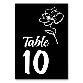 Numeração De Mesa Floral Simples Preto Gótico