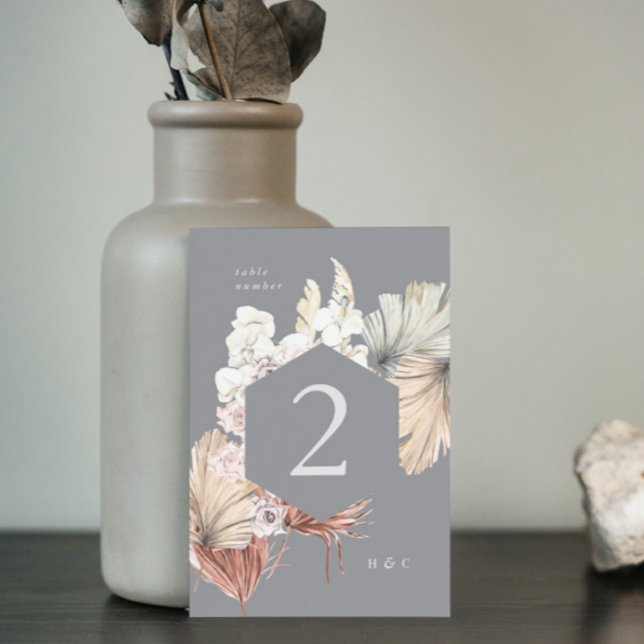 Numeração De Mesa Floral Tropical Selvagem Tropical de Pampas de Cin (Criador carregado)