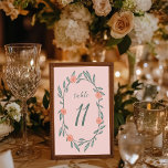 Numeração De Mesa Floral Vines Fúria Chic Elegante Verde Rosa Person<br><div class="desc">Use estes números florais de mesa dupla para seu casamento, festa de noivado, chá de panela ou outro evento. Mão desenhada por mim para você. Adicione seu próprio texto à frente ou ao verso clicando em "personalizar". Totalmente editável, adicione sua própria cor de fundo também. Clique em "editar design" para...</div>