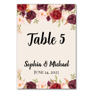 Numeração De Mesa Floral Wedding 
