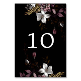 Numeração De Mesa Florence Dark Floral Wedding