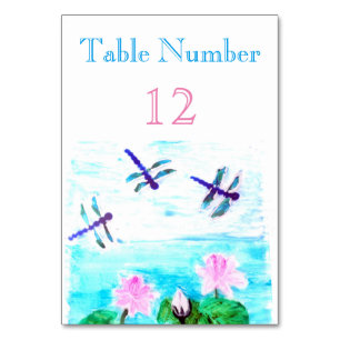 Numeração De Mesa Flores Aquáticas Dragonfly