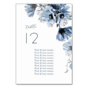 Numeração De Mesa Flores Azuis Delicadas Casamento